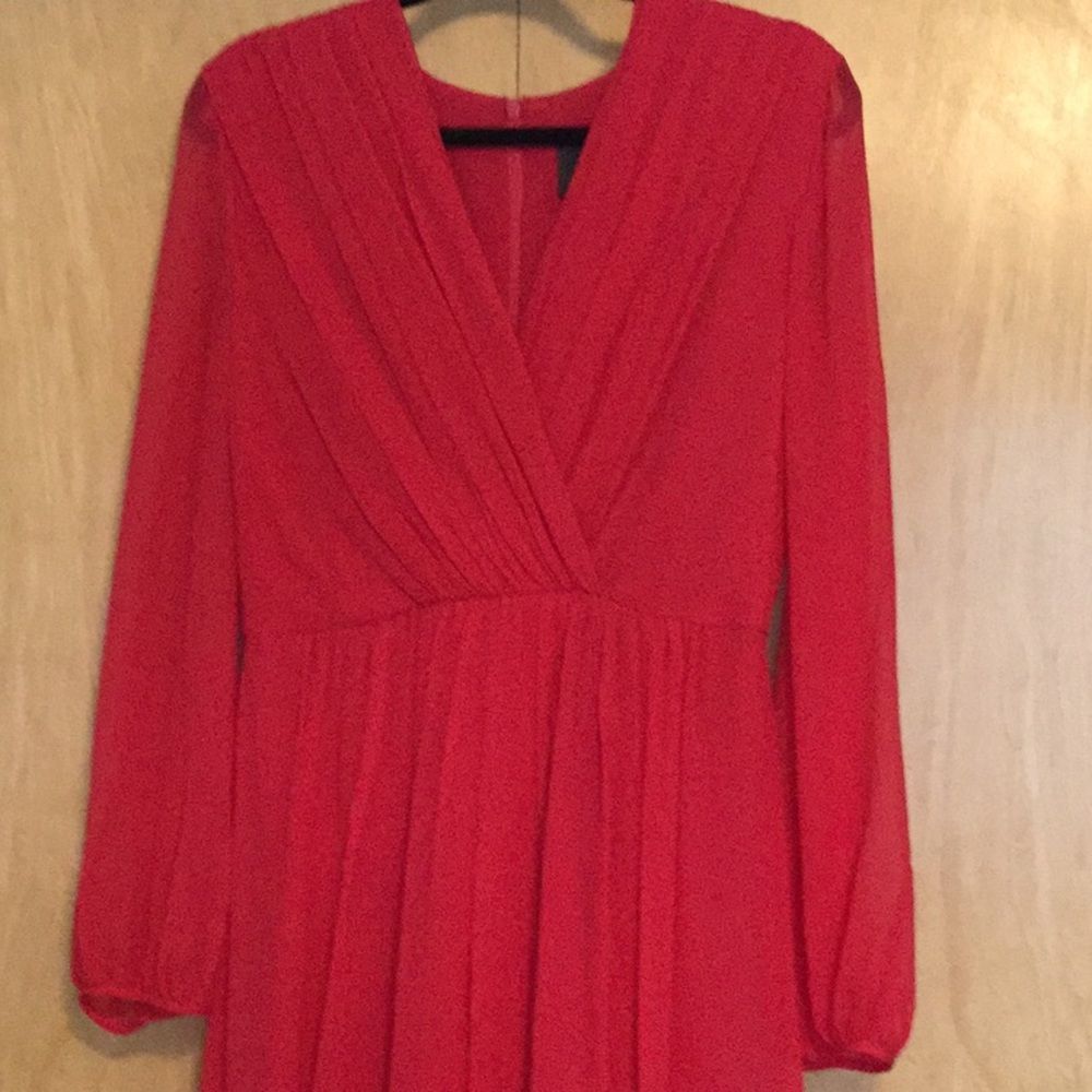 MAX MARA Genarca PleatedLong Sleeve Georgette Gown - Picture 3 of 12